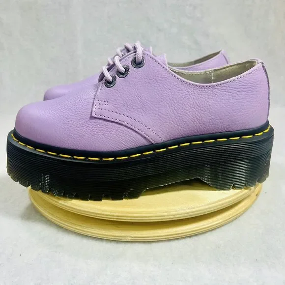 DR MARTENS 1461 QUAD II SHOE Womens Size 5 LiLAC 3 EYE PLATFORM 30612 Purple NWT